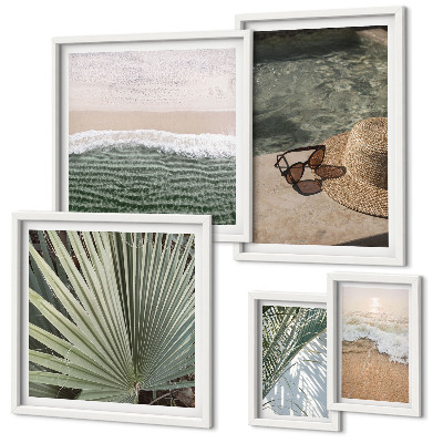 Set di quadri incorniciati Eleganti temi acquatici per le vacanze