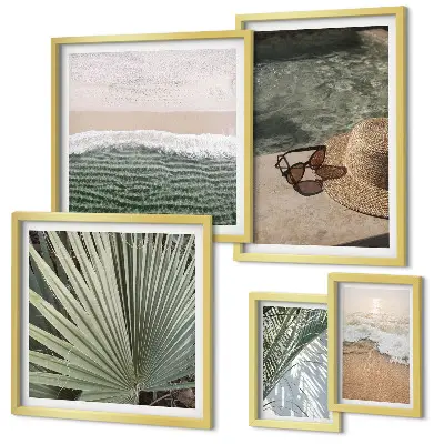 Set di quadri incorniciati con eleganti motivi acquatici per le vacanze