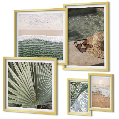 Set di quadri incorniciati Eleganti temi acquatici per le vacanze