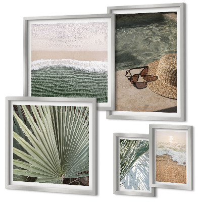 Set di quadri incorniciati Eleganti temi acquatici per le vacanze