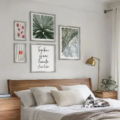 Set di 5 quadri con stampa in stile bohémien raffigurante piante e frutti tropicali