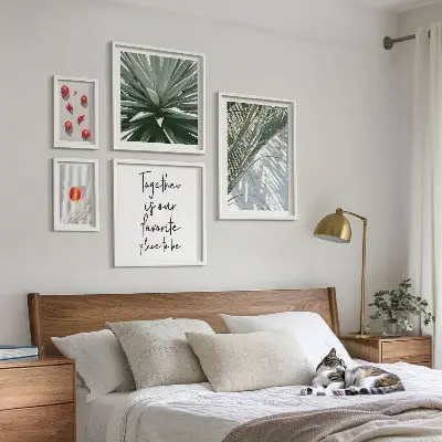 Set di 5 quadri con stampa in stile bohémien raffigurante piante e frutti tropicali