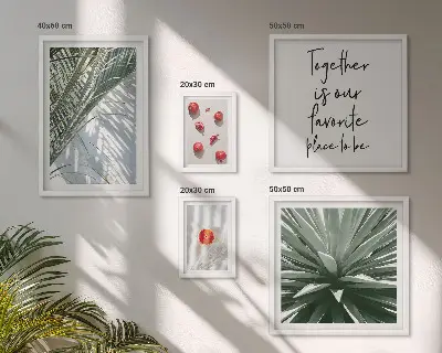 Set di 5 quadri con stampa in stile bohémien raffigurante piante e frutti tropicali