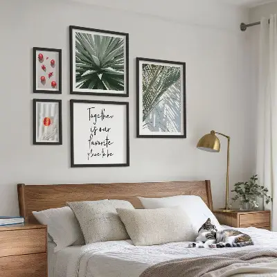 Set di 5 quadri con stampa in stile bohémien raffigurante piante e frutti tropicali