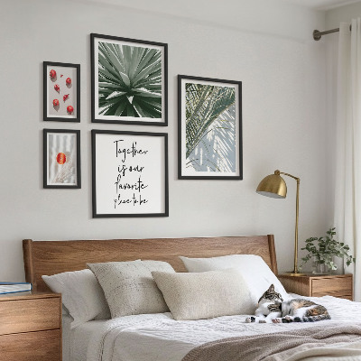 Set di 5 quadri Stile bohémien, piante, frutta, tropici