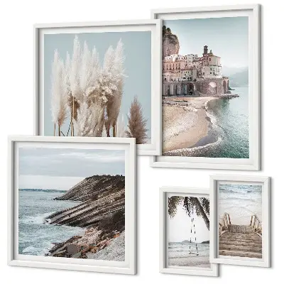 Set di quadri incorniciati con eleganti viste sul mare