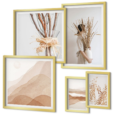 Set di quadri incorniciati Eleganti giardini in stile boho con piante