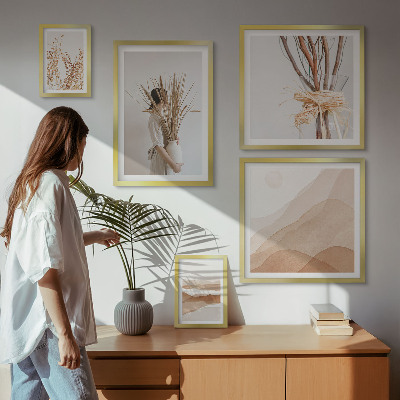 Set di quadri incorniciati Eleganti giardini in stile boho con piante