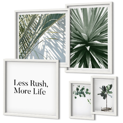 Set di 5 quadri Decorazioni moderne con foglie verdi