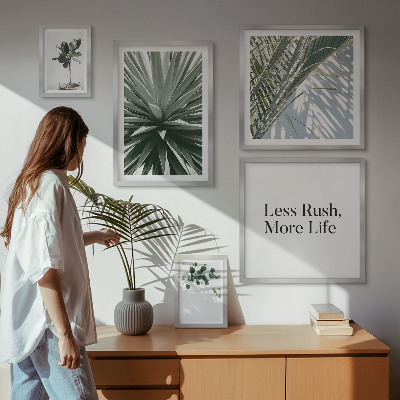 Set di 5 quadri Decorazioni moderne con foglie verdi