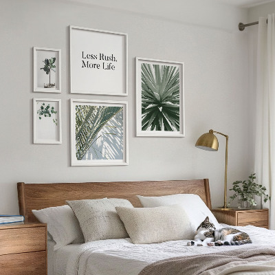 Set di 5 quadri Decorazioni moderne con foglie verdi