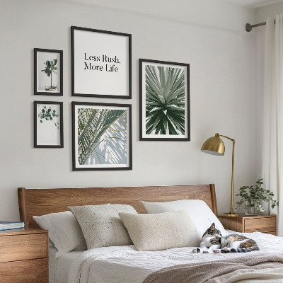 Set di 5 quadri Decorazioni moderne con foglie verdi