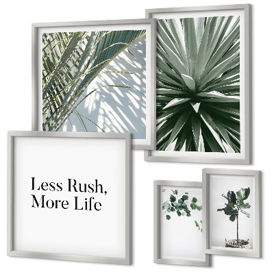 Set di 5 quadri Decorazioni moderne con foglie verdi