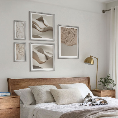 Set di 5 quadri Motivi astratti beige