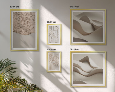 Set di 5 quadri Motivi astratti beige