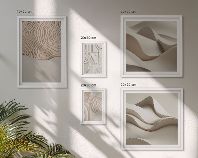 Set di 5 quadri Motivi astratti beige
