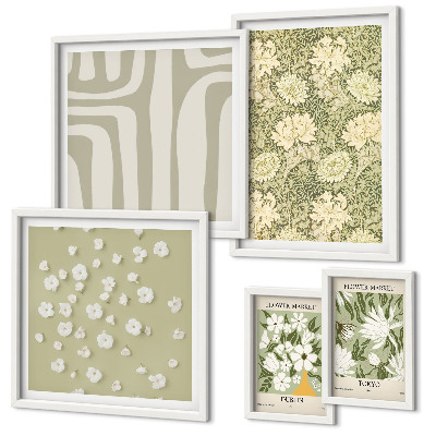 Set di quadri incorniciati Pianta boho con fiori