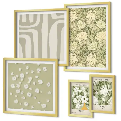 Set di quadri incorniciati motivo pianta boho con fiori
