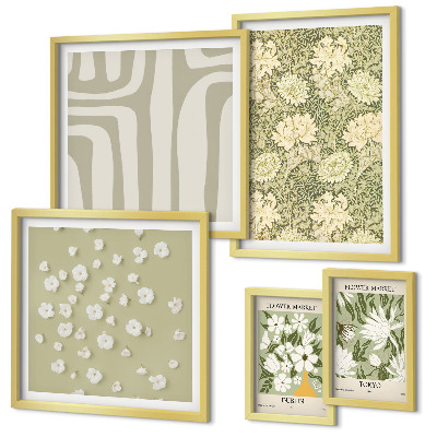 Set di quadri incorniciati Pianta boho con fiori