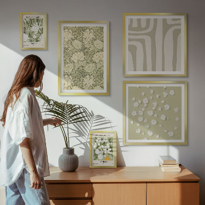 Set di quadri incorniciati Pianta boho con fiori