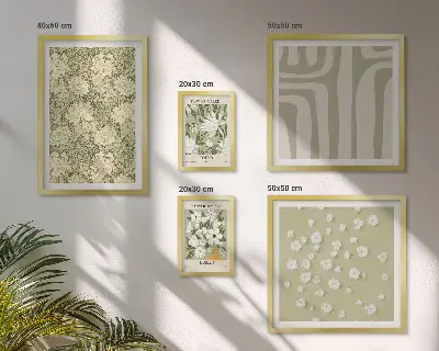 Set di quadri incorniciati motivo pianta boho con fiori