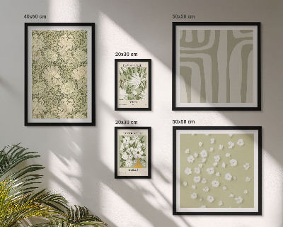 Set di quadri incorniciati Pianta boho con fiori