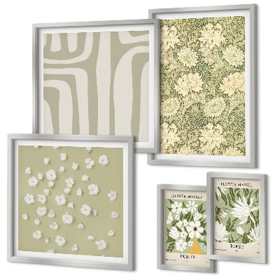 Set di quadri incorniciati Pianta boho con fiori