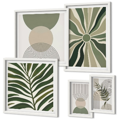 Polittico con cornice Grafica elegante con elementi vegetali