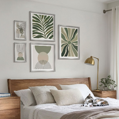 Polittico con cornice Grafica elegante con elementi vegetali