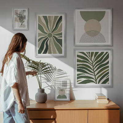 Polittico con cornice Grafica elegante con elementi vegetali