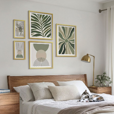 Polittico con cornice Grafica elegante con elementi vegetali
