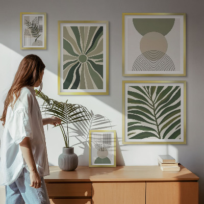 Polittico con cornice Grafica elegante con elementi vegetali