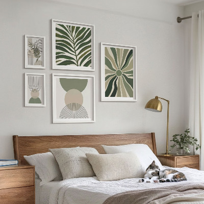 Polittico con cornice Grafica elegante con elementi vegetali