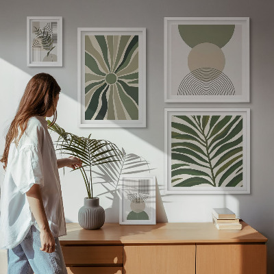Polittico con cornice Grafica elegante con elementi vegetali