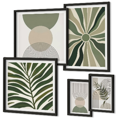 Polittico con cornice Grafica elegante con elementi vegetali
