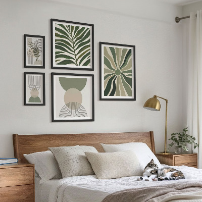 Polittico con cornice Grafica elegante con elementi vegetali