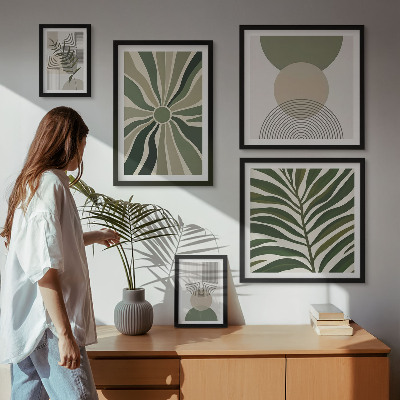 Polittico con cornice Grafica elegante con elementi vegetali