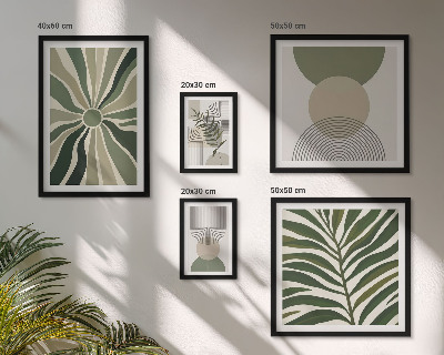 Polittico con cornice Grafica elegante con elementi vegetali