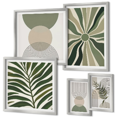 Polittico con cornice Grafica elegante con elementi vegetali