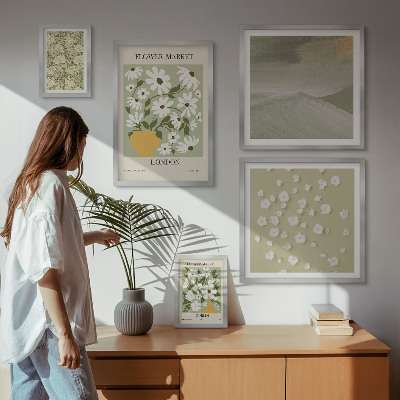 Set di 5 quadri Motivi floreali urbani