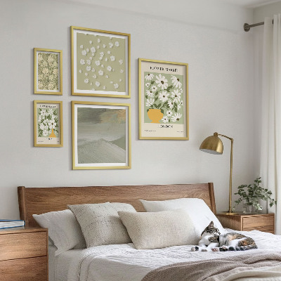 Set di 5 quadri Motivi floreali urbani