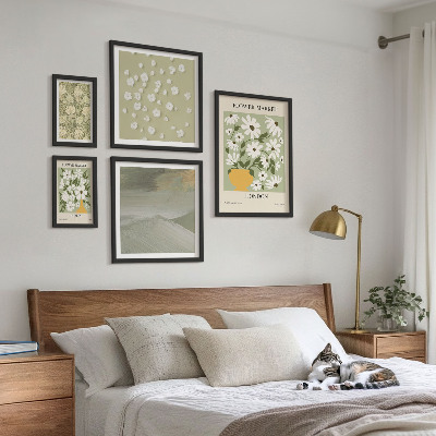 Set di 5 quadri Motivi floreali urbani