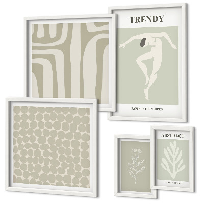 Set di quadri incorniciati Elegante grafica astratta verde