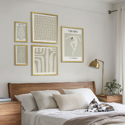 Set di quadri incorniciati Elegante grafica astratta verde