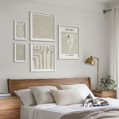 Set di quadri incorniciati Elegante grafica astratta verde