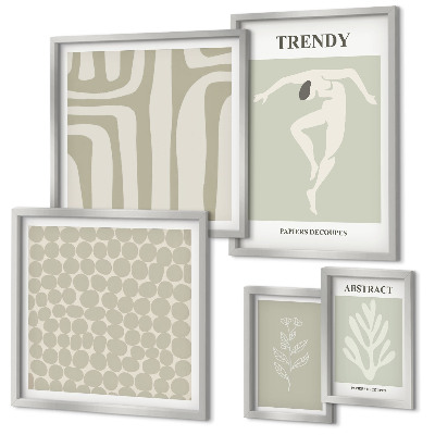 Set di quadri incorniciati Elegante grafica astratta verde