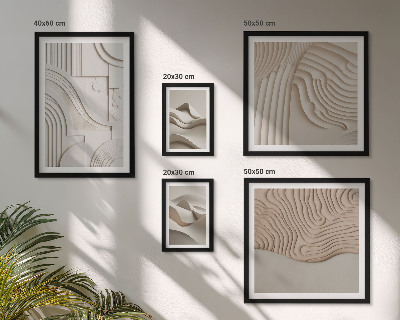 Polittico con cornice Strutture astratte beige-bianche