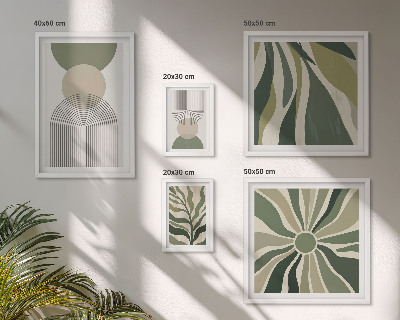 Set di 5 quadri Eleganti astrazioni con elementi vegetali