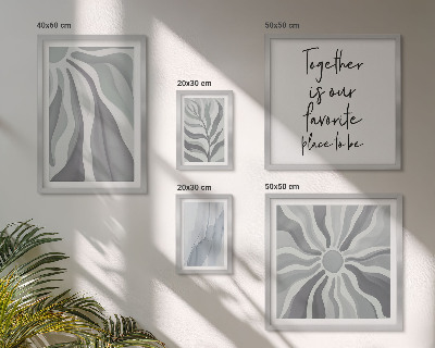 Set di 5 quadri Motivi astratti grigi e bianchi