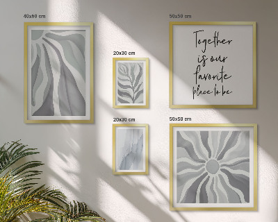 Set di 5 quadri Motivi astratti grigi e bianchi